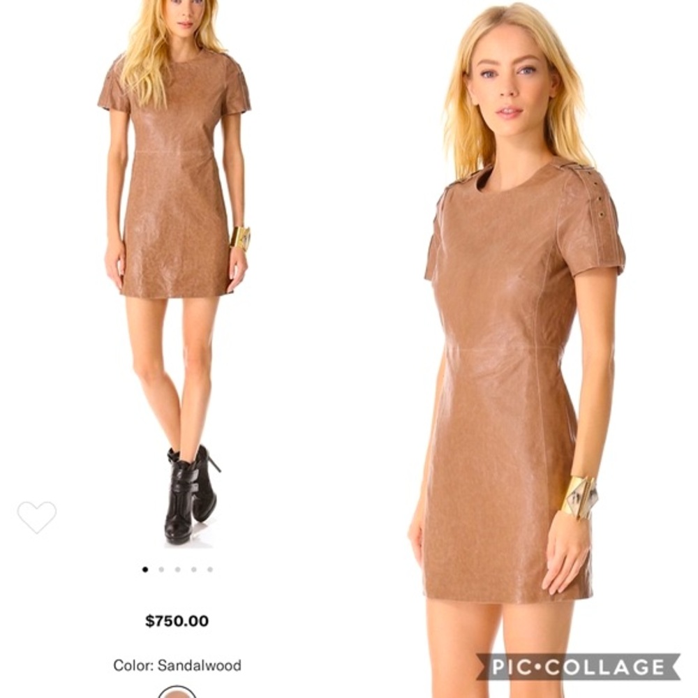 Rachel Zoe Lulle Leather Dress size 4 🤎 worn once ,like new  🤎